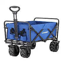 Carrinho Dobrável para Camping e Jardim com Rodas para todos os Terrenos, Capacidade 160kg, EchoSmile, Azul