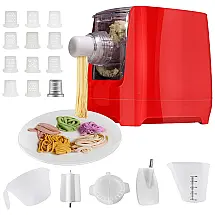 Máquina de Macarrão Elétrica com 12 Cortadores, 110v, ARCWARES, Vermelho