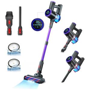 Aspirador de Pó Multifuncional UDON C825 sem Fio com Acessórios e Painel LED, 110V 350W, Roxo