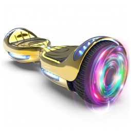 Hoverboard Certified HS2.01 Bluetooth Flash Wheel com Roda de LED Patinete Elétrico Auto Balanceador Cromado Dourado