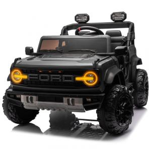 Carrinho Elétrico Licenciado Infantil 2 Lugares 24V, Ford Bronco Raptor 4x4, 2 Motores 90W, Bluetooth, Suspensão 4 Rodas, Controle Remoto