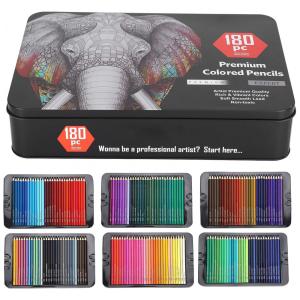 Kit Lápis de Cor Profissional com Caixa em Lata 180 peças, Pssopp