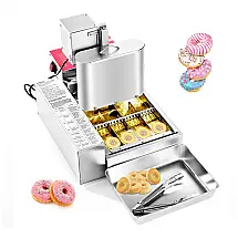 Máquina de Donuts Automática VEVOR 4 Fileiras 240 Unid/h Inox Controle Inteligente 110V
