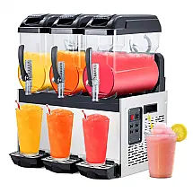 Máquina de Slush Raspadinha Garvee 36L 3-em-1 Triplo Tanque Inox 860W