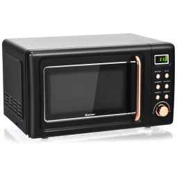 Forno Micro-ondas Retrô de Bancada COSTWAY Dourado 20L 700W 5 Níveis 110V