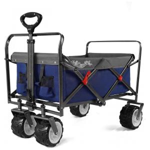 Carrinho Dobrável para Camping e Jardim, Capacidade 117kg, Chill camping, Azul e Cinza