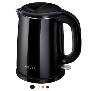 Chaleira Elétrica 1.7L em Aço Inoxidável com Desligamento Automático e Proteção Contra Fervura, 1000W, 110v, SECURA SWK 1001DB, Preto