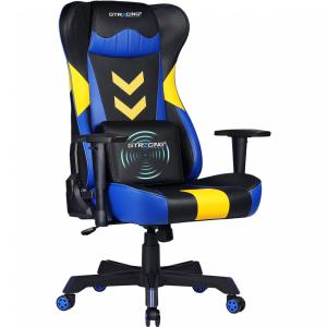 GTRACING Cadeira de Escritório Gamer Ergonômica e Ajustável com Apoio para Lombar, Azul