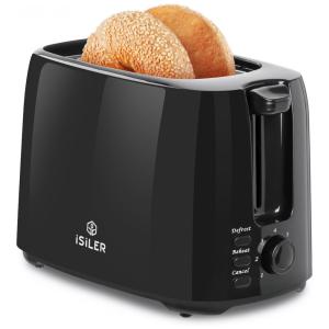 Torradeira de 2 Fatias com 7 Níveis de Tostagem e Função Degelo, 110V 750W, iSiLER, Preta