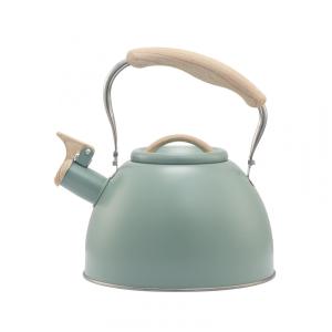 Chaleira de Chá 3.2 Litros em Aço Inoxidável com Apito e Alça de Madeira, TEDSWAIT, Verde