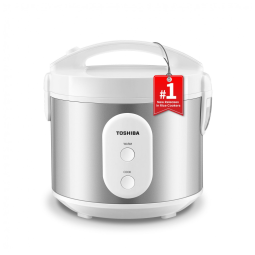 Panela Elétrica de Arroz Toshiba Simple 5,5 Copos Prata Branca Função Cozimento e Vapor RC-10JH1UUS(S) 120V