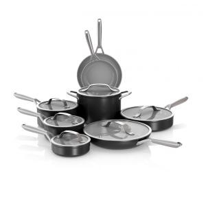 Conjunto de Panelas Ninja NeverStick Ceramic Pro 14 Peças Preto Revestimento Cerâmico Inox Indução