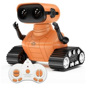Robô Interativo Canta e Dança com Luz LED e Controle Remoto, 3 a 9 Anos, AONGAN RC2 OR, Laranja