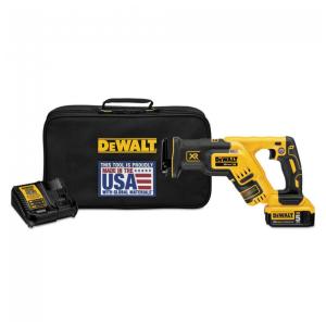 Serra Sabre Compacta Hora com 1 Bateria, 1 Carregador e Bolsa de Transporte, DEWALT DCS367P1, Amarelo