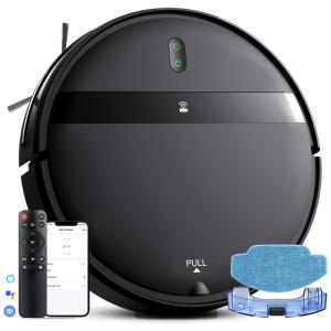 Aspirador de Pó Robô MANVINS HR1010 com Conexão via APP, WI FI e Auto Carregamento, 110V, Preto