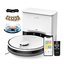 Robô Aspirador e Esfregão ILIFE A30 Pro com Base Autoesvazio 5000Pa LiDAR WiFi Alexa 110V