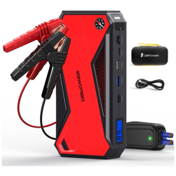 Bateria de Carro Auxiliar 600A pico 18000mAh até 6.5L gás , 5.2L motor diesel Bússola Tela de LCD