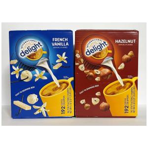 Creme para Café Sabor Baunilha Francesa e Avelã, Capsulas Liquidas, 2 Caixas com 192 Unidades, Delight