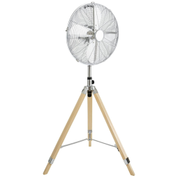 Ventilador de Coluna 3 Velocidades Ajustáveis, 110V 80W, SIMPLE DELUXE Retro Tripod Fan, Prateado
