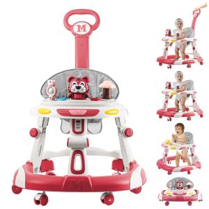 Baby Walker. 4-em 1 Caminhantes de bebê dobráveis ​​e centro de atividades para bebês com bandeja de brinquedos, bebês
