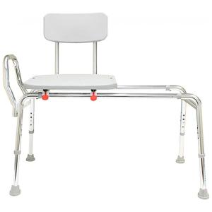 Cadeira de Banho Móvel para Idoso com Apoios de Braço, suporta até 180 kg, EAGLE HEALTH SUPPLIES 77211, Branco