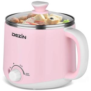 Panela Elétrica Multifuncional 1.6L, Aço Inoxidável, com Controle de Temperatura, 600W, 110V, DEZIN GLH 830, Rosa