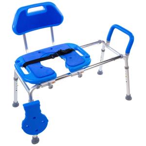 Cadeira de Banho Móvel para Idosos e Adultos, até 200 Quilos, PLATINUM HEALTH Standard Blue, Azul
