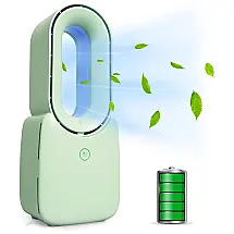 Ventilador de Mesa sem Lâmina, Portátil e Recarregável, 5V 5W, CONBOLA, Verde