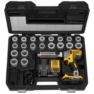 Kit Cortador de Cabo Elétrico, Velocidade Variável, Luz LED, 20V, DEWALT DCE151TD1, Amarelo