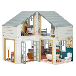Casa de Bonecas com 14 Acessórios e Cômodos Customizáveis para Crianças de 3 Anos a 8 Anos, LITTLE TIKES 661419EUC, Branco