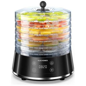 Elechomes UH0401 Máquina Desidratadora de Alimentos com 6 Bandejas e Painel de Controle Digital, 110V, Prata