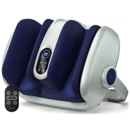 Massageador Elétrico para Pés com 5 Configurações, Controle e Painel LED, MIKO, Azul e Prata