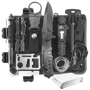 PWWDADA kit de Sobrevivência, Emergência para Acampamento, 12 Peças