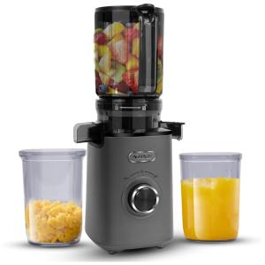 Extrator de Sucos Frio NZINZI, Máquina Lenta Fácil de Limpar, Mastigador com Boca Larga para Frutas e Vegetais