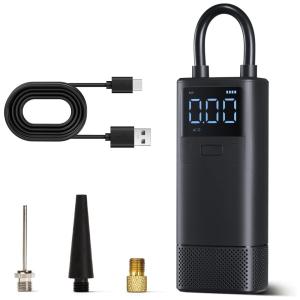 Mini Compressor de Ar Elétrico Automotivo Portátil 12V 160 PSI com painel LED, 70MAI TP03 C, Preto