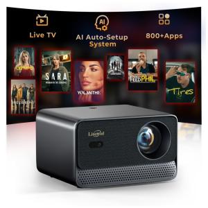 Mini Projetor Lisowod Preto CinemOS Netflix WiFi 6 Bluetooth 1080P L03Pro 110V