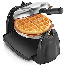 Máquina de Waffle, 4 Fatias, Aço Inoxidável, 110v, HAMILTON BEACH 26031, Prateado