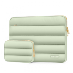 MOSISO 13.3" Bolsa Acolchoada para MacBook Air/Pro, HP, Dell, ASUS, Lenovo, Poliéster com Estojo Pequeno, Verde-Sálvia