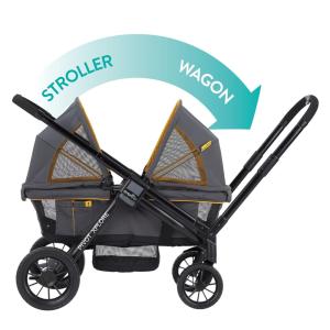 Carrinho de Bebê Pivot Xplore para Passeio Duplo com Rodas Off Road até 24 kg, EVENFLO 19132343, Cinza