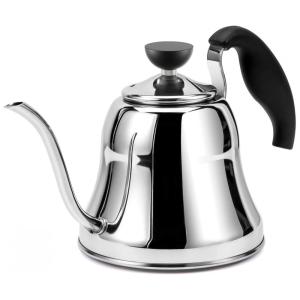 Chaleira de Chá 830mL com Apito, Aço Inoxidável, CHEFBAR Gooseneck Tea Kettle Mirror, Prateado