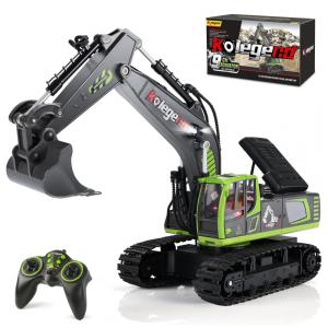 Mini Escavadeira RC Kolegend 41cm - Veículo de Construção com Controle Remoto de 11 Canais e Função Hidráulica - Presente Ideal