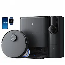 Robô Aspirador e Passa Pano ECOVACS DEEBOT T30S Combo 11.000 Pa com Aspirador Portátil e Base Autoesvaziante