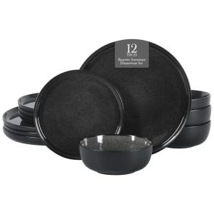 Conjunto de Jantar Gibson Elite Tahoe Sunset 12 Peças em Cerâmica de Grés Reativo para 4 Pessoas