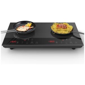Cooktop de Indução Portátil 2 Queimadores, 1800W, 110v, PAYISHO PAY 003, Preto