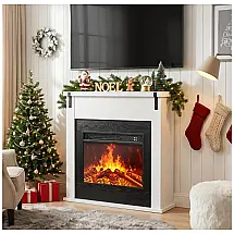 Lareira Elétrica TRONLEE 91x91cm 1360W Chamas LED Móvel TV Branca 110V
