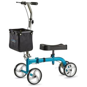 Andador 4 Rodas Dobrável com Cesta e Apoio para Joelho Ideal para Lesões Suporta 136kg, HEALTH LINE MASSAGE PRODUCTS, Verde