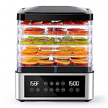 Desidratador de Alimentos Tupoyi Aço Inox 5 Bandejas 29 cm Controle Automático de Temperatura 350W