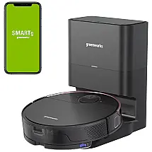 Aspirador de Pó Robô com Conexão via APP WIFI, 110V, GreenWorks GRV5011, Preto