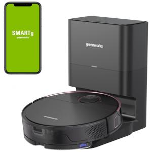 Aspirador de Pó Robô com Conexão via APP WIFI, 110V, GreenWorks GRV5011, Preto