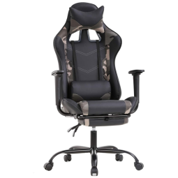 BestOffice Cadeira de Escritório Gamer Reclinável e Ergonômica com Apoio para Lombar, Verde Camuflada